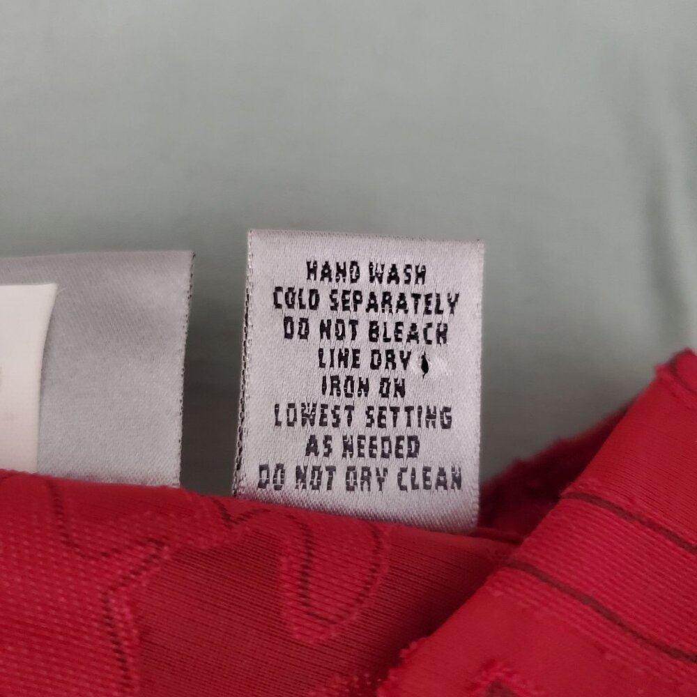 Chico's Women's Pink Linen-Blend Burnout Long Sleeve Button Front Blouse Size 2 - Picture 7 of 10